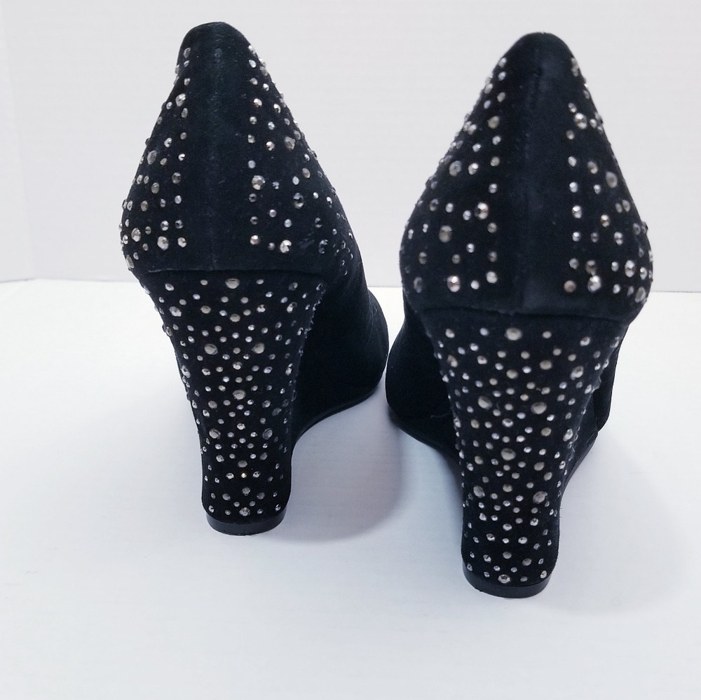 Bcbgeneration Black Suede Rhinestone Embellished … - image 8